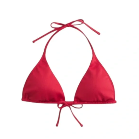 Red Hollister Triangle Bralette Hollister Swim Hollister Ribbed - Main Image